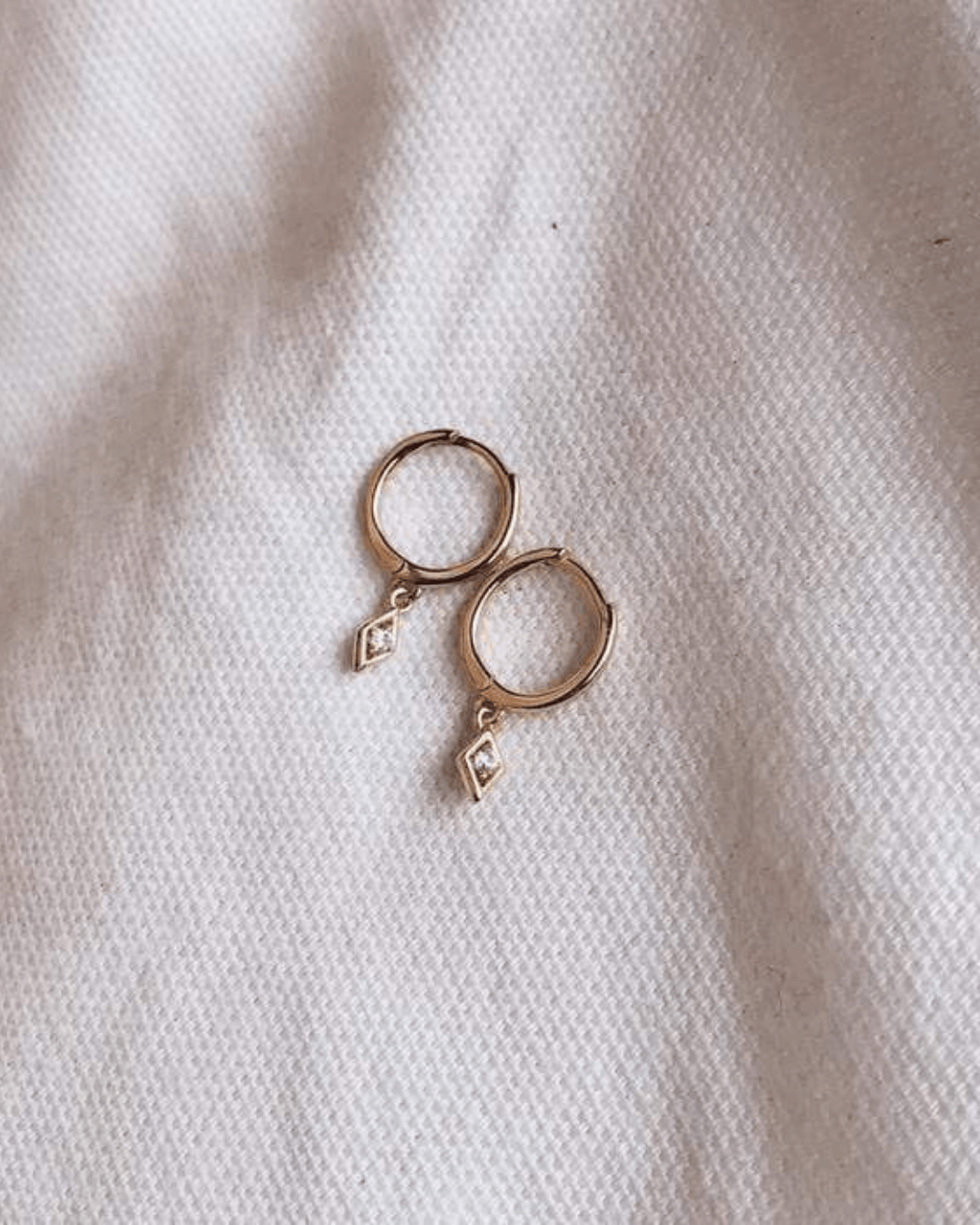 PENDIENTESheylovePendientes mini hoops rombo | heylove