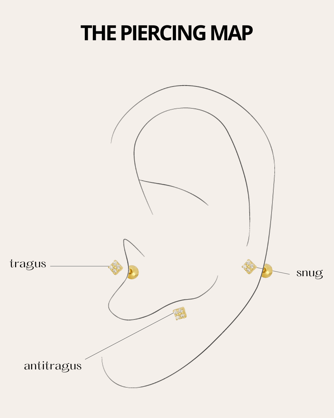 PENDIENTESheylovePiercing mini rombo cz | heylove