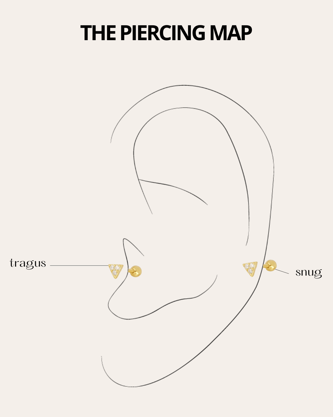 PENDIENTESheylovePiercing mini traingle cz | heylove
