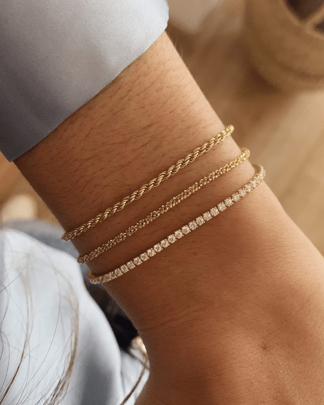 Twisted Link Bracelet | Gold | NAETUR